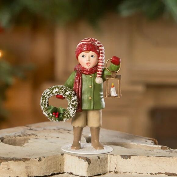 Bethany Lowe Christmas Caroling Louis with Lantern Boy Figurine NEW - Picture 1 of 8
